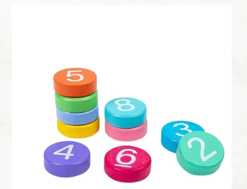 JUEGO EDUCATIVO DE NUMEROS DE MADERA PARA SUMAR Y RESTAR - 1