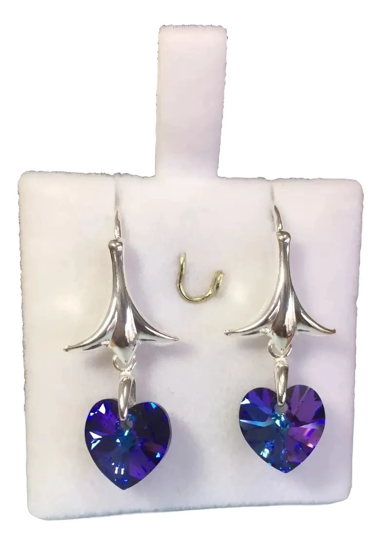 AROS COLGANTES DE CRISTAL AUSTRIACO EN PLATA 925 - 3