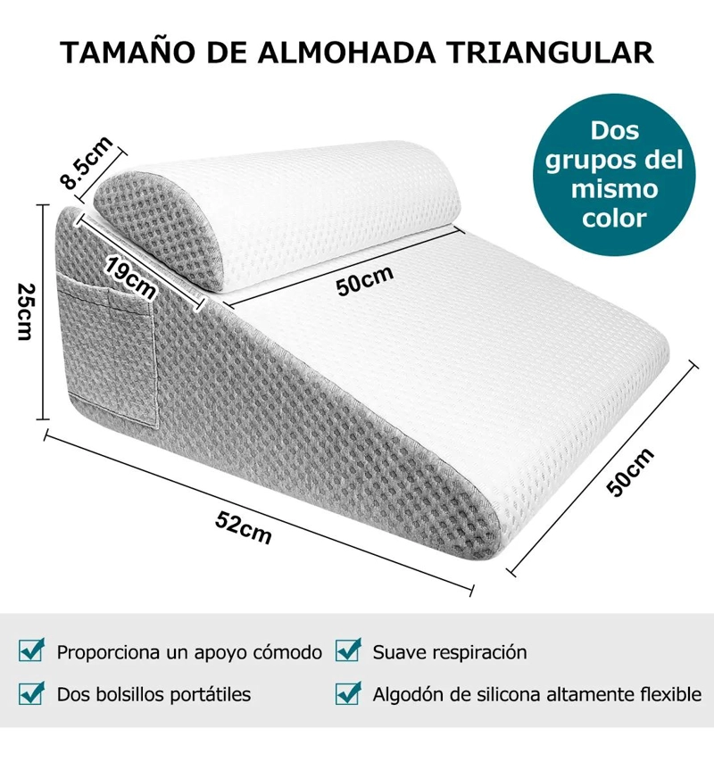 ALMOHADA CUÑA ANTIREFLUJO PARA CONFORT Y SOPORTE - 2