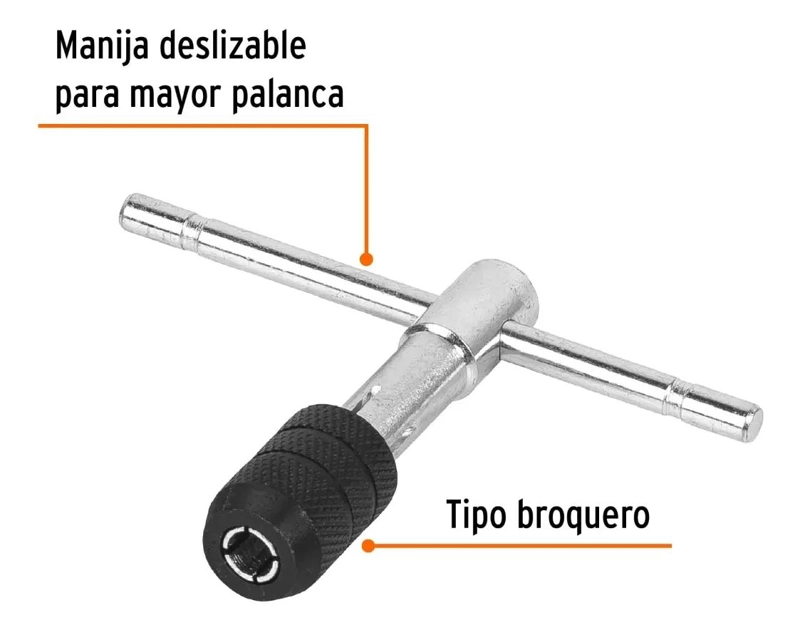MANERAL EN T PARA MACHUELO 1/2'' IDEAL PARA ROSCADO - 5