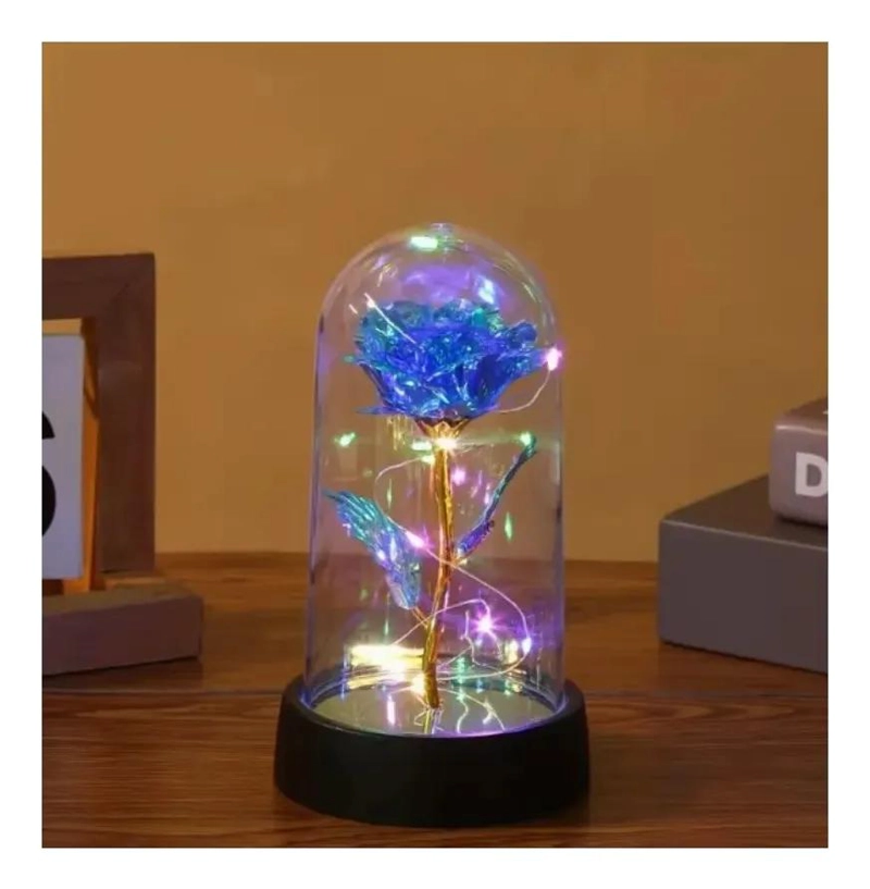 ROSA ARTIFICIAL CON LUZ LED EN CUPULA DECORATIVA - 3