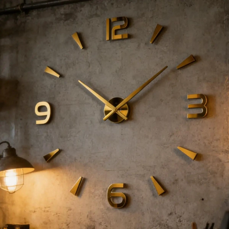 RELOJ DE PARED ESTILO VINTAGE 70 CM AMARILLO - 2
