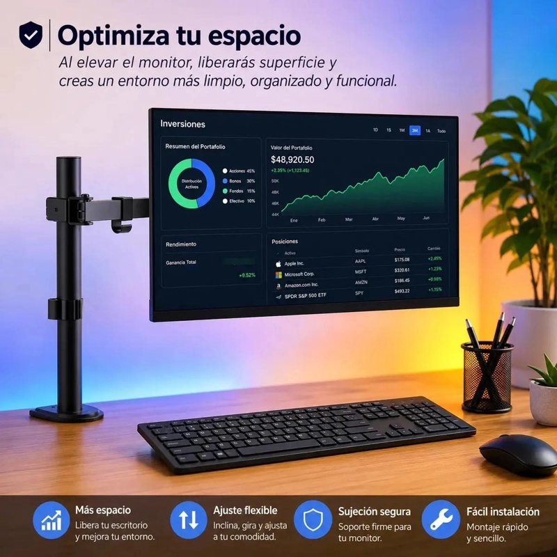 SOPORTE ARTICULADO PARA MONITOR DE 14 A 32 PULGADAS - 10