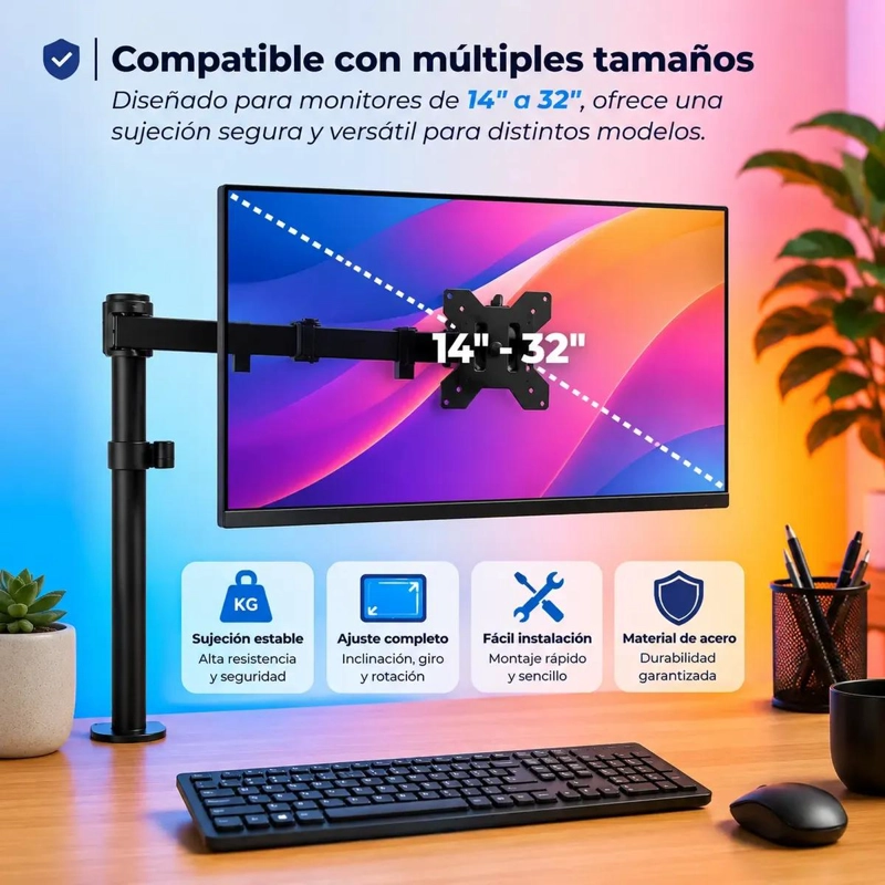 SOPORTE ARTICULADO PARA MONITOR DE 14 A 32 PULGADAS - 9