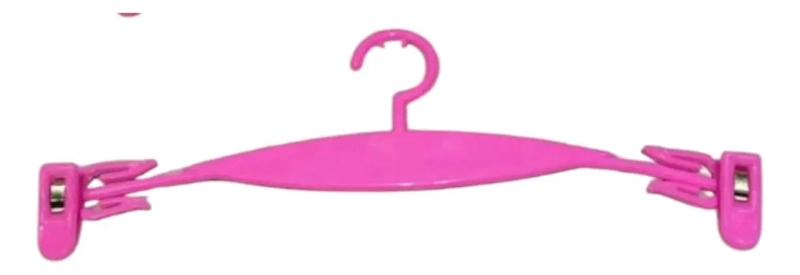 PACK DE 30 COLGADORES ROSA CON PINZAS PARA ROPA - 3