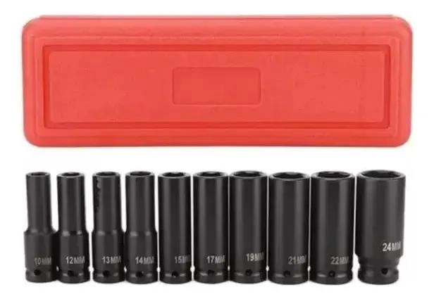 JUEGO SET DE DADOS DE IMPACTO 10 PIEZAS 10 A 24 MM - 5
