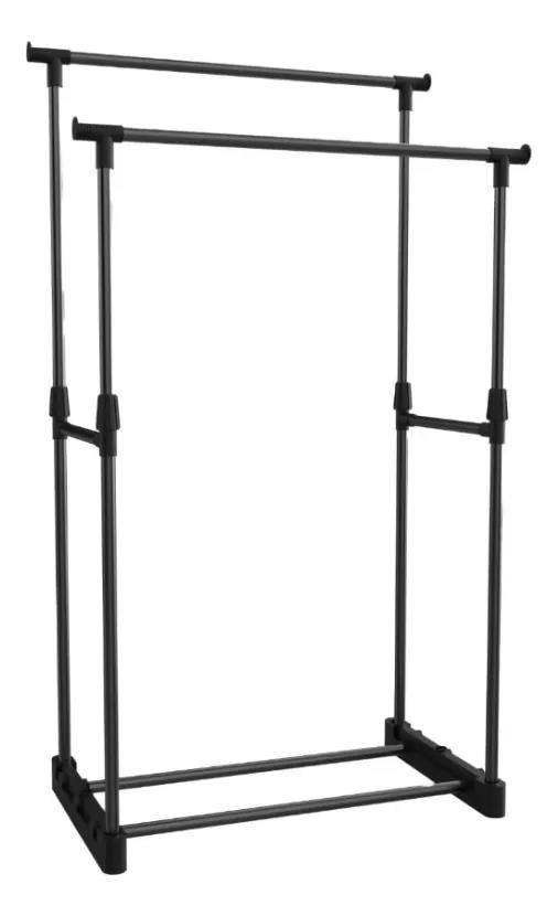 PERCHERO DOBLE BARRA AJUSTABLE CON RUEDAS PARA ROPA - 7