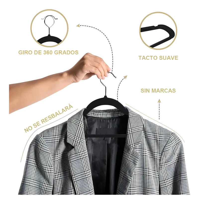 SET DE 30 COLGADORES DE ROPA DE TERCIOPELO ANTIDESLIZANTE - 5