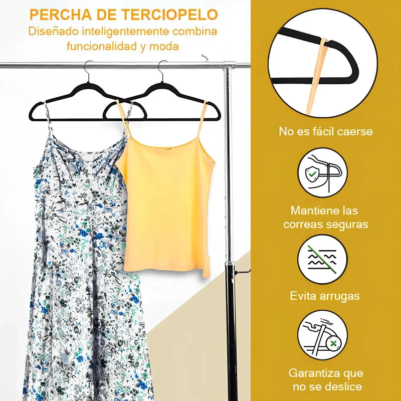 SET DE 30 COLGADORES DE ROPA DE TERCIOPELO ANTIDESLIZANTE - 6