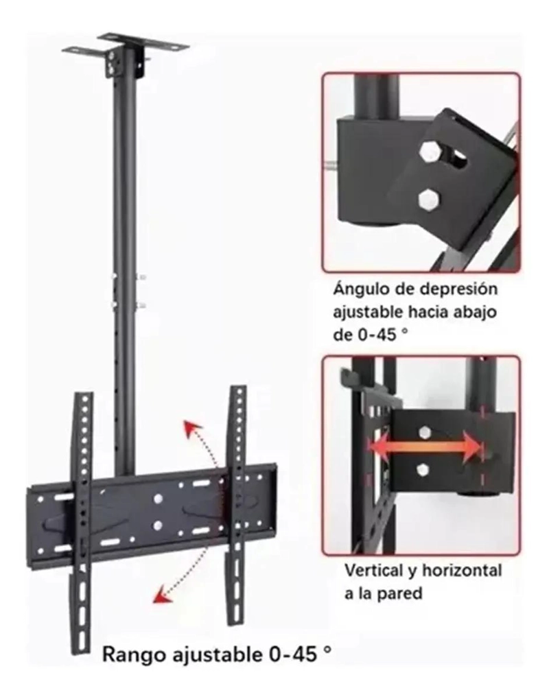 SOPORTE ARTICULADO PARA TV DE 26 A 60 PULGADAS TECHO INCLINABLE - 7
