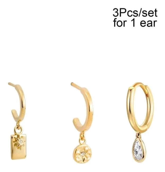 SET DE AROS CON CIRCONES PARA SEGUNDAS PERFORACIONES EN ORO 18K - 2