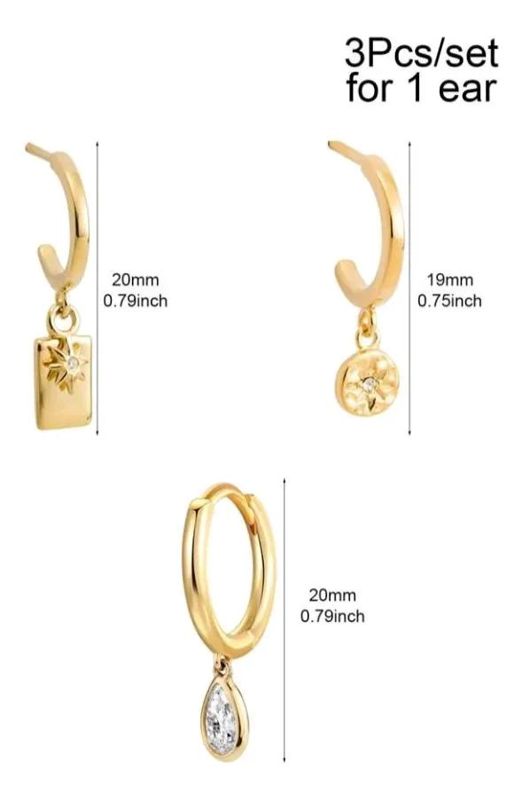 SET DE AROS CON CIRCONES PARA SEGUNDAS PERFORACIONES EN ORO 18K - 4