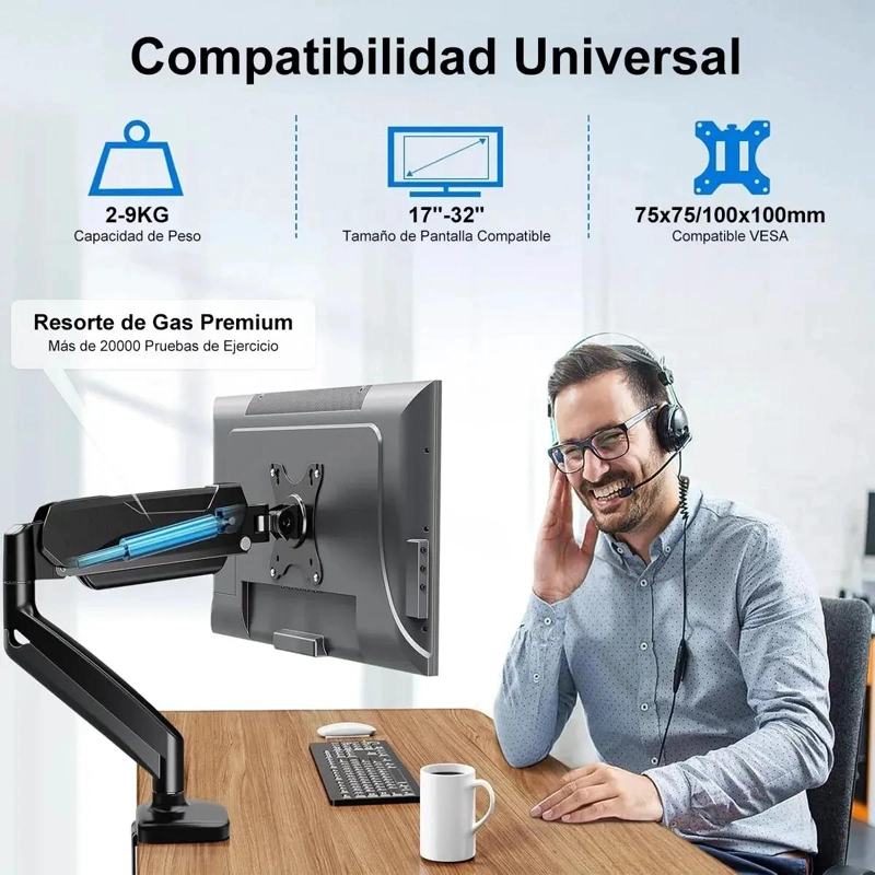 SOPORTE ARTICULADO PARA MONITOR DE 17 A 32 PULGADAS CON BRAZO EXTENSIBLE - 6