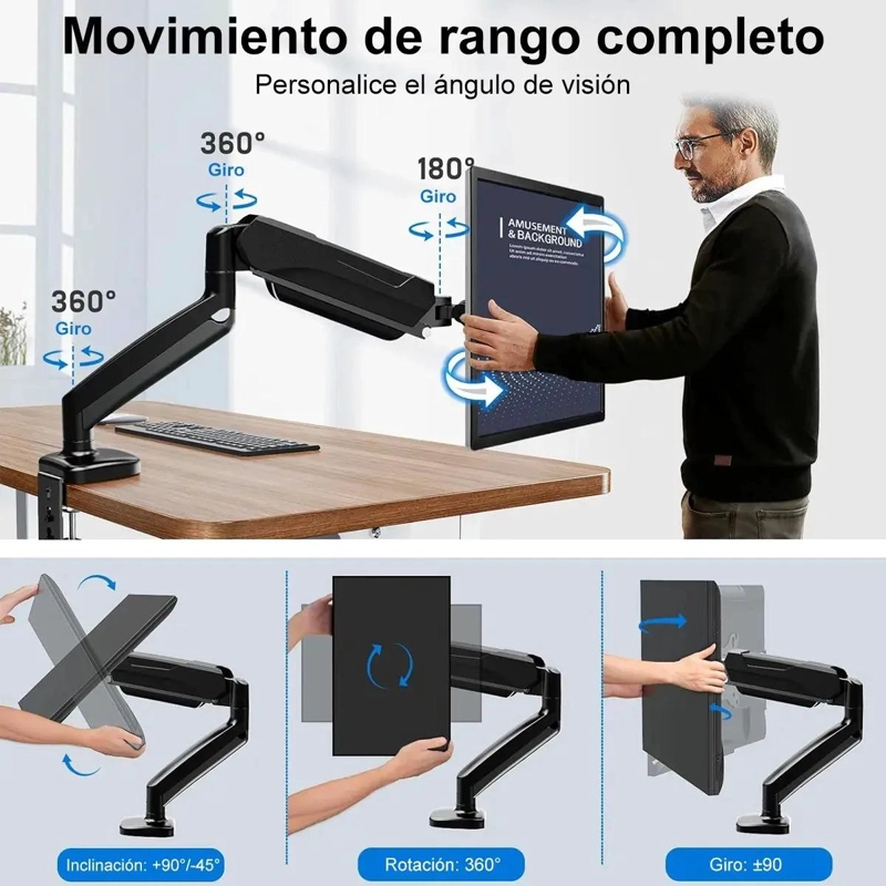 SOPORTE ARTICULADO PARA MONITOR DE 17 A 32 PULGADAS CON BRAZO EXTENSIBLE - 8
