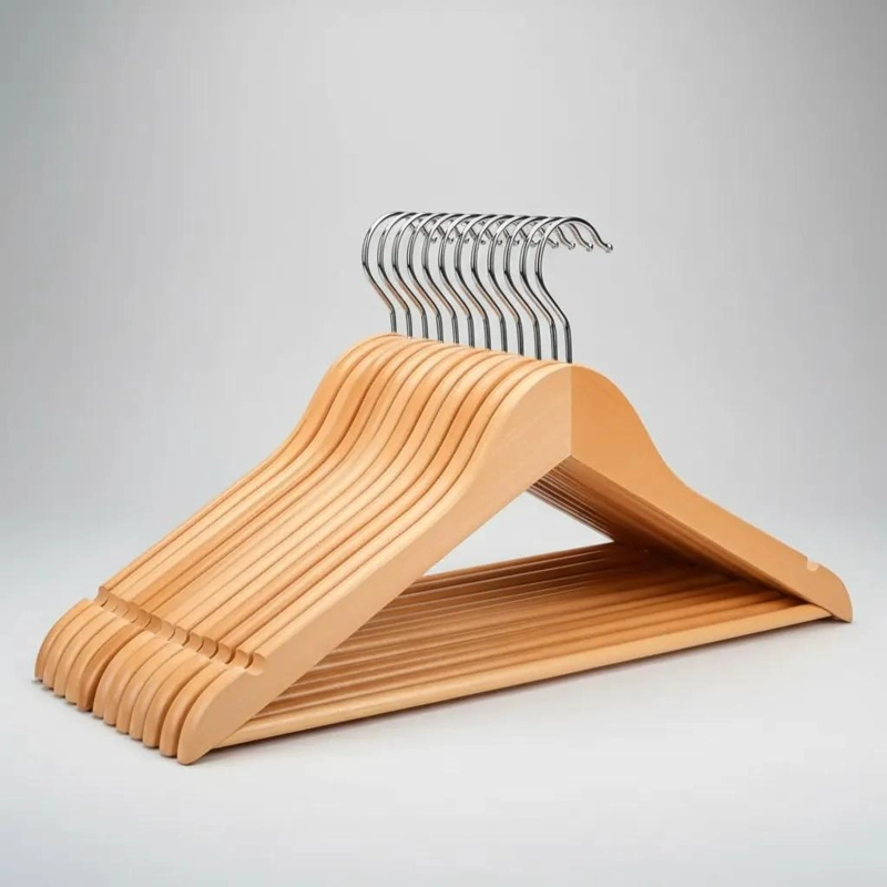 PACK DE 10 COLGADORES DE MADERA PARA ROPA INFANTIL - 1