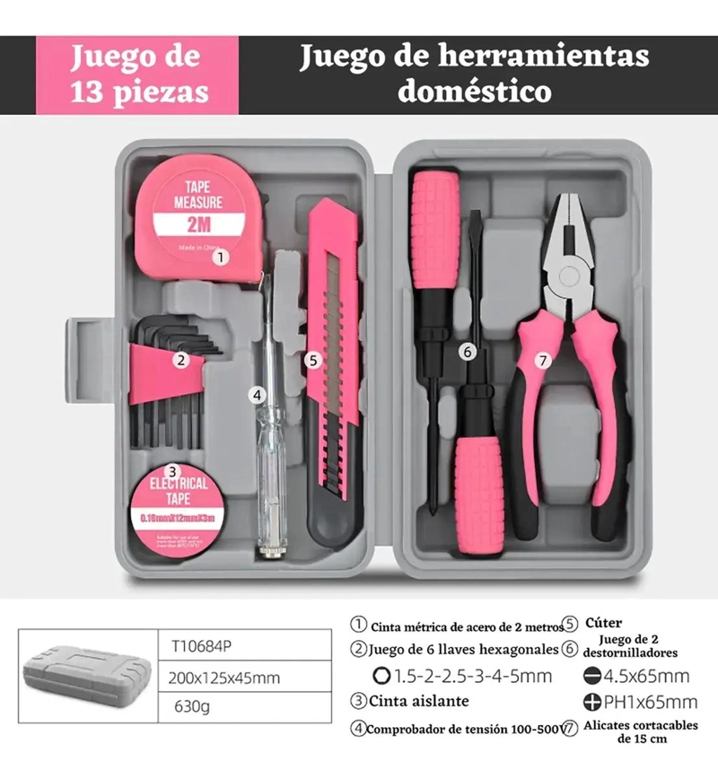 SET DE HERRAMIENTAS MANUALES 13 PIEZAS - 2