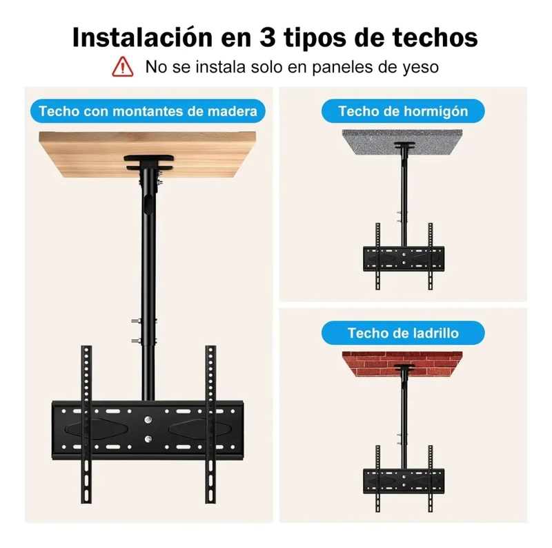 SOPORTE DE TECHO PARA TV AJUSTABLE DE 26 A 60 PULGADAS - 7