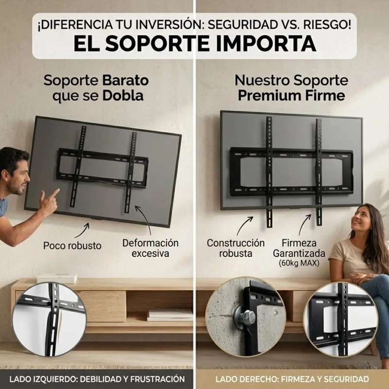 SOPORTE FIJO UNIVERSAL PARA TV DE 40 A 85 PULGADAS - 9