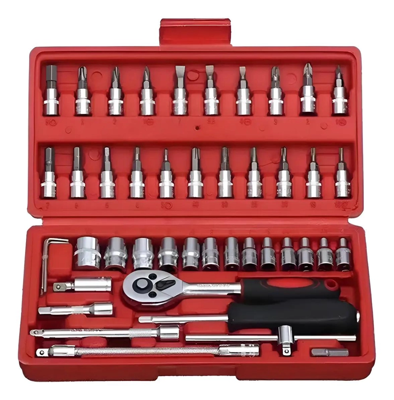 SET DE HERRAMIENTAS CON DADOS Y ACCESORIOS 46 PIEZAS - 1