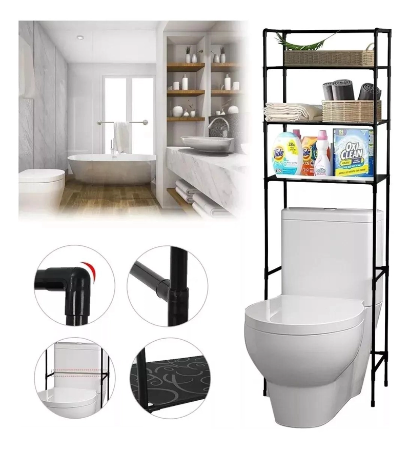 ESTANTE ORGANIZADOR DE BAÑO METALICO DE 3 NIVELES - 6