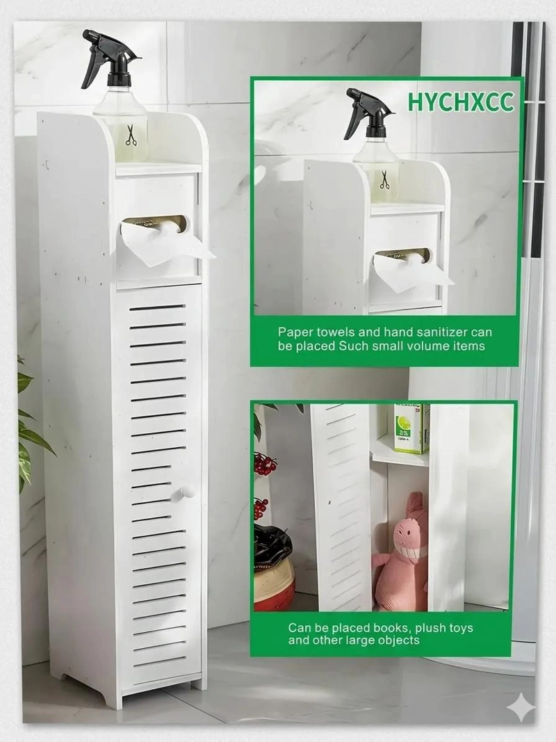 ESTANTE DE BAÑO MINIMALISTA BLANCO CON 3 COMPARTIMIENTOS - 6