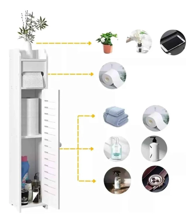 ESTANTE DE BAÑO MINIMALISTA BLANCO CON 3 COMPARTIMIENTOS - 7