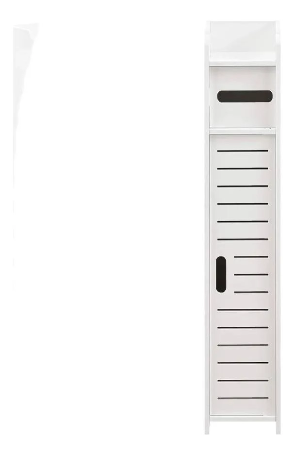 MUEBLE ORGANIZADOR BLANCO CON CAJON Y PUERTA PARA BAÑO - 3
