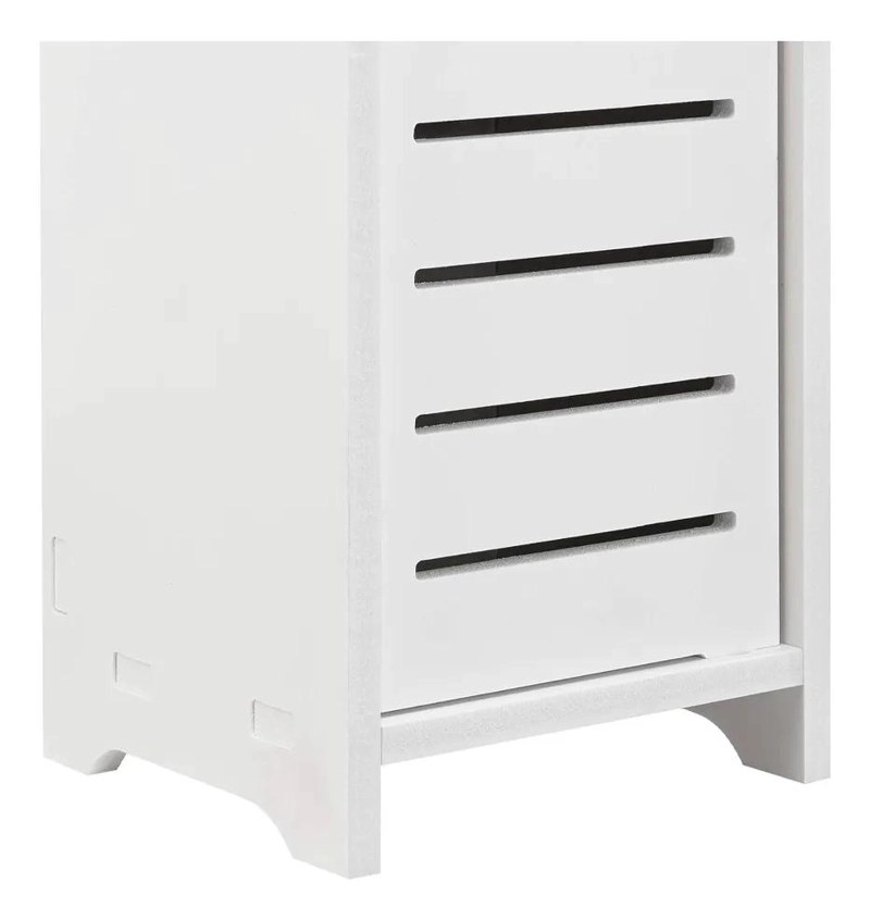 MUEBLE ORGANIZADOR BLANCO CON CAJON Y PUERTA PARA BAÑO - 5