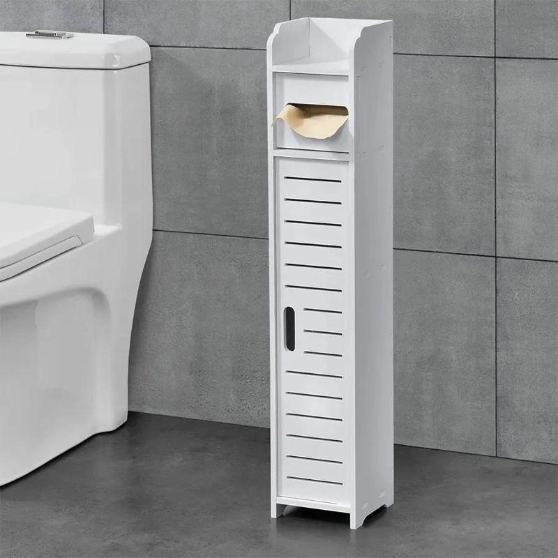 MUEBLE ORGANIZADOR BLANCO CON CAJON Y PUERTA PARA BAÑO - 6