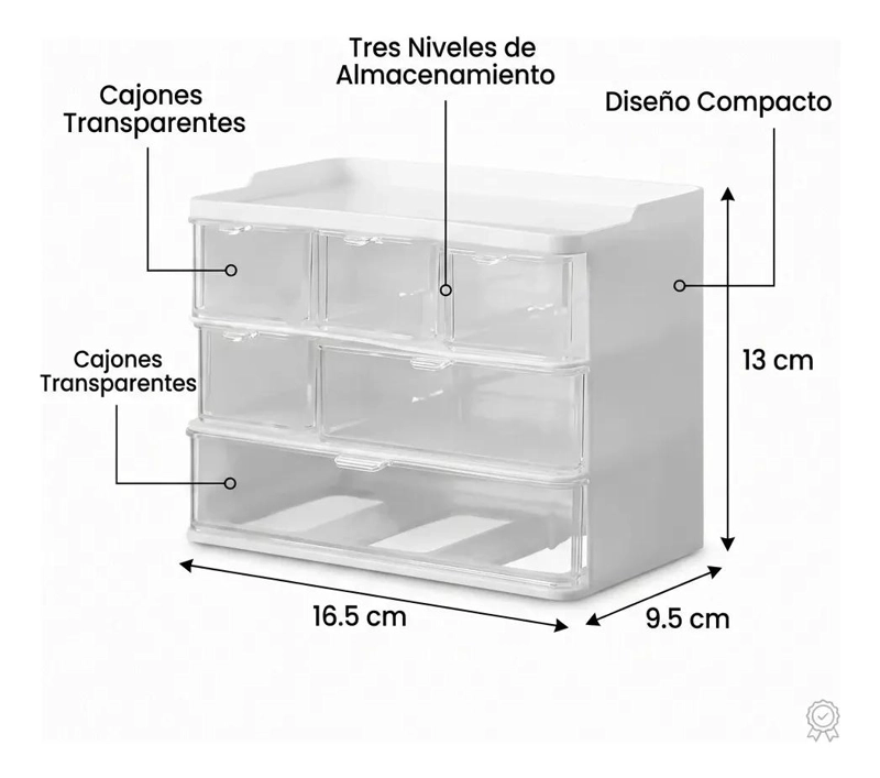 ORGANIZADOR MINI MUEBLE 3X3 PARA ACCESORIOS DE ESCRITORIO - 2