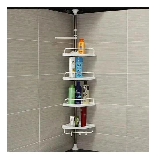 RACK ORGANIZADOR ESQUINERO TELESCOPICO DE BAÑO CON 4 REPISAS - 4