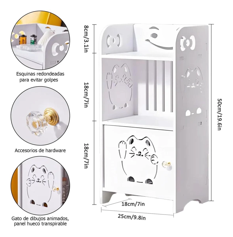MUEBLE DE ALMACENAMIENTO BLANCO PARA BAÑO Y COCINA - 2