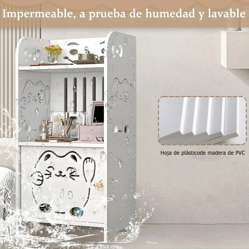MUEBLE DE ALMACENAMIENTO BLANCO PARA BAÑO Y COCINA - 5