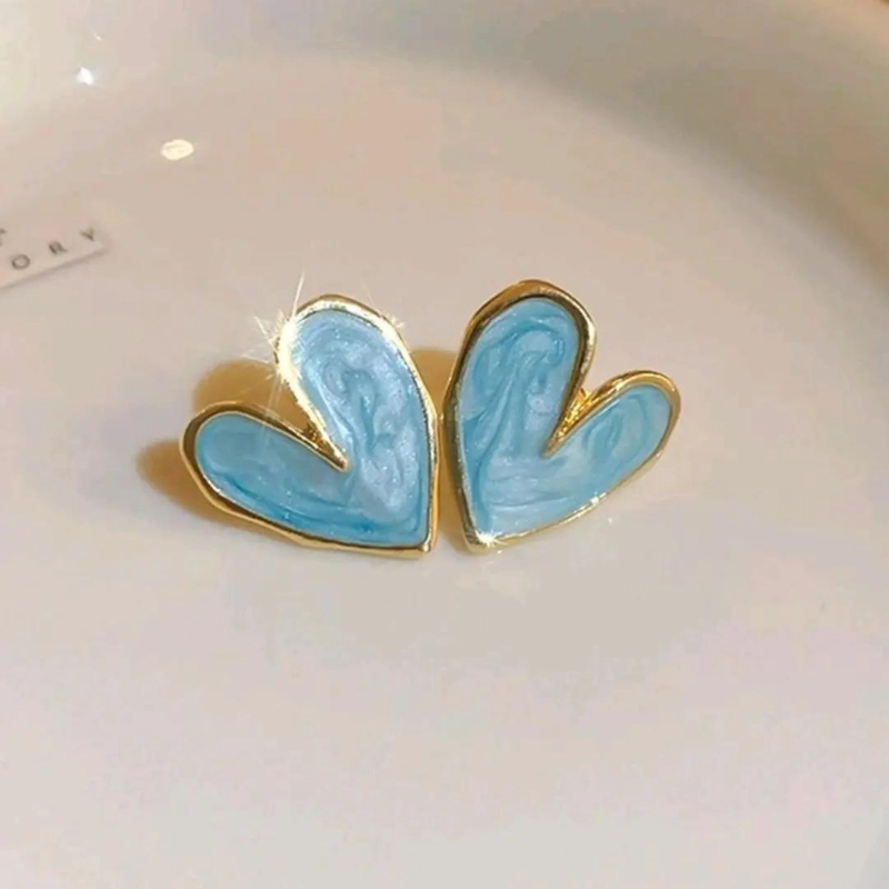 AROS DE ACERO EN FORMA DE CORAZON CON BAÑO DE ORO 18K DURADEROS Y ELEGANTES - 2