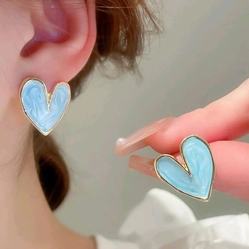 AROS DE ACERO EN FORMA DE CORAZON CON BAÑO DE ORO 18K DURADEROS Y ELEGANTES - 3