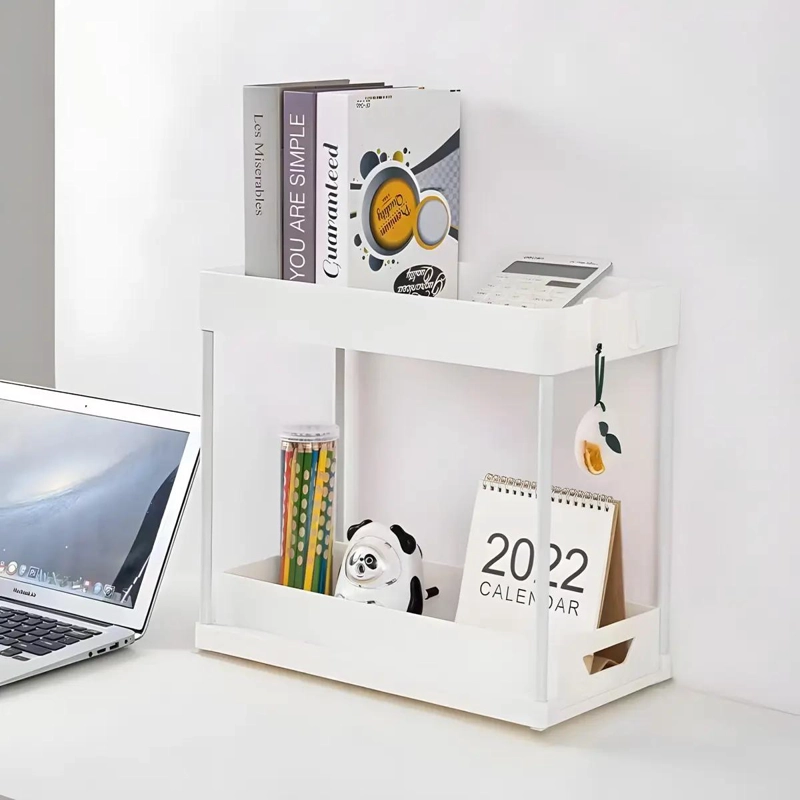 ESTANTE ORGANIZADOR DESLIZANTE DE DOS NIVELES CON CAJON - 5
