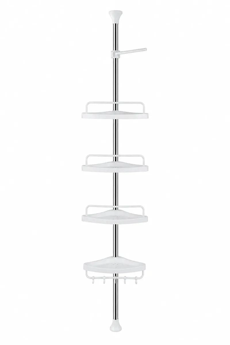 ORGANIZADOR ESQUINERO DUCHA DE 4 NIVELES PARA BAÑO COLOR BLANCO - 1