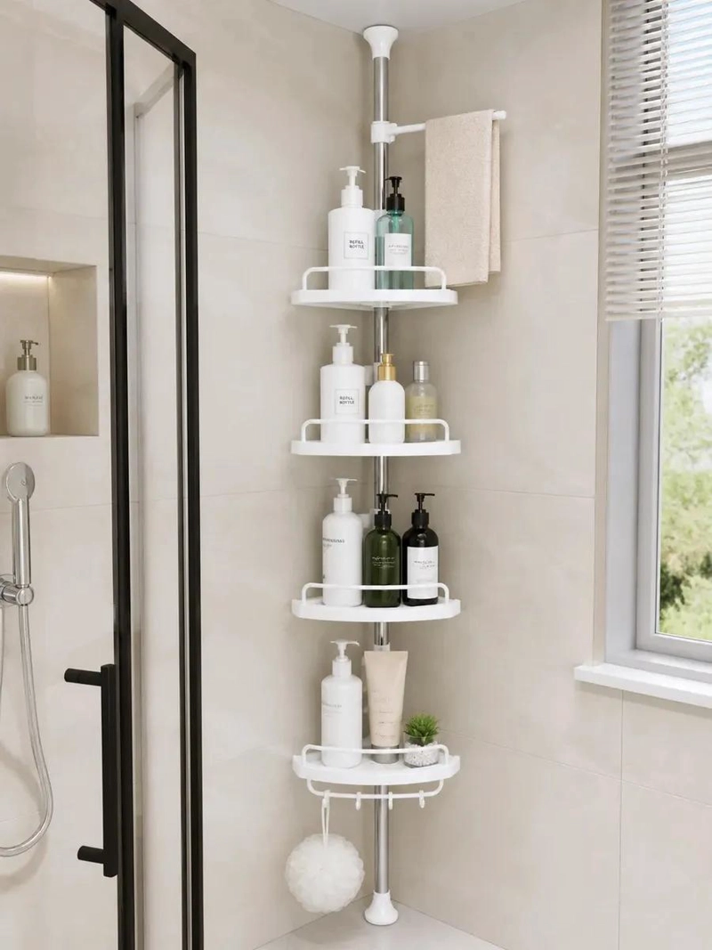 ORGANIZADOR ESQUINERO DUCHA DE 4 NIVELES PARA BAÑO COLOR BLANCO - 7