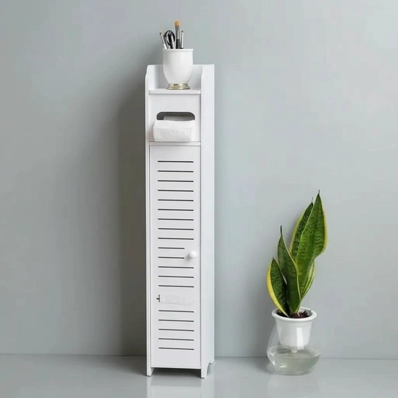 MUEBLE ORGANIZADOR ANGOSTO BLANCO CON DISPENSADOR DE PAPEL - 8