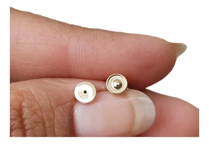TORNILLO A PRESION DE ORO DE 14K PARA AROS ABRIDORES - 1