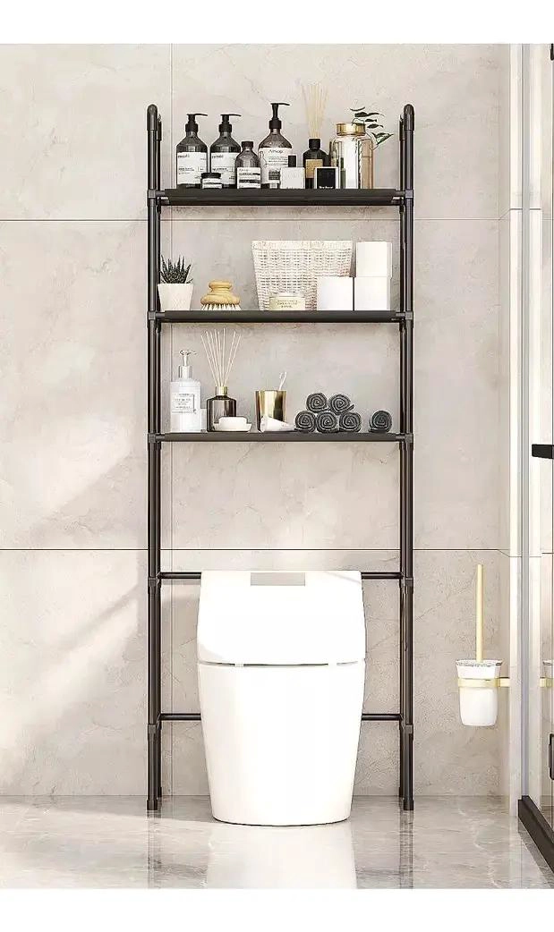 ESTANTE ORGANIZADOR DE BAÑO 3 NIVELES COLOR BLANCO Y NEGRO - 2