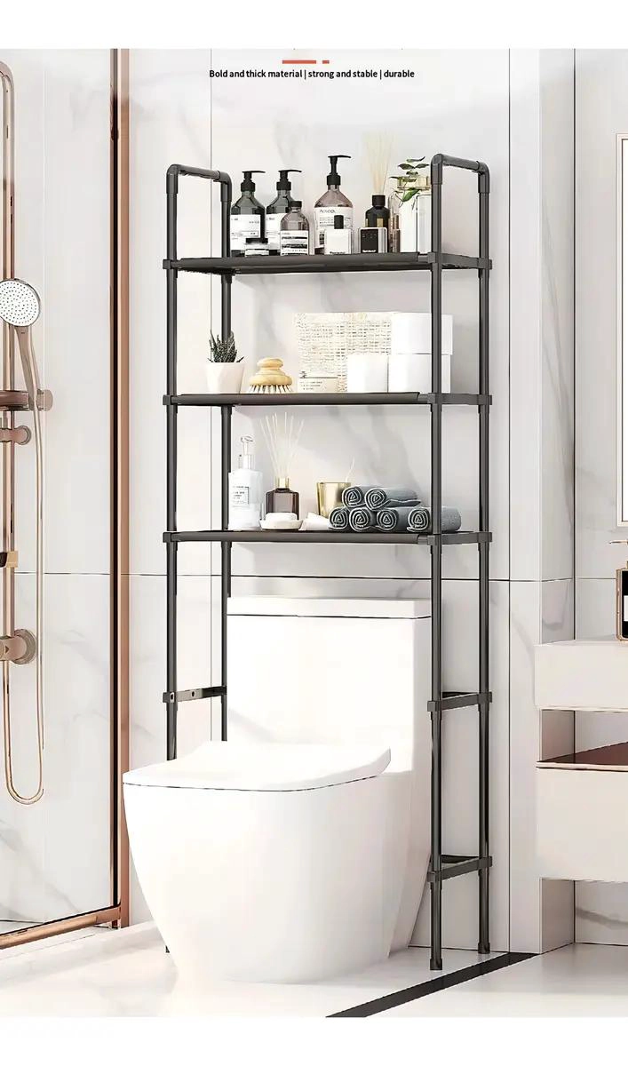 ESTANTE ORGANIZADOR DE BAÑO 3 NIVELES COLOR BLANCO Y NEGRO - 3