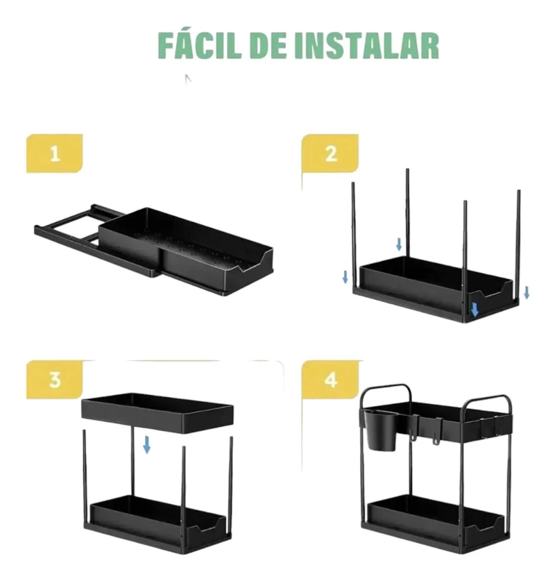 ORGANIZADOR DESLIZANTE DE DOS NIVELES EN COLOR NEGRO - 5