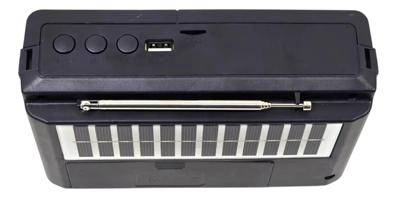 RADIO PORTATIL SOLAR RECARGABLE CON LINTERNA LED - 2