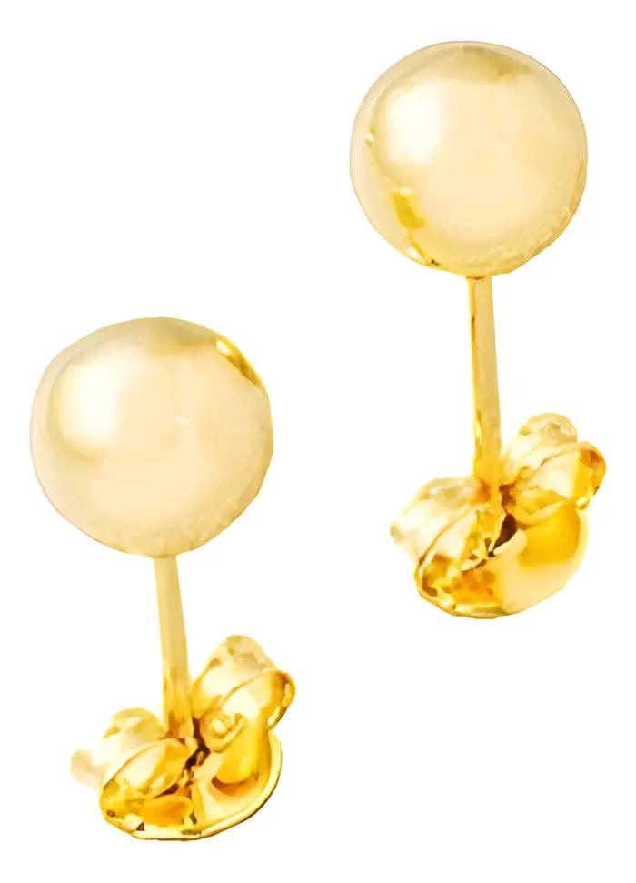 ARETE TOPO BALIN 6MM EN ORO LAMINADO 18K CON CRISTALES - 1