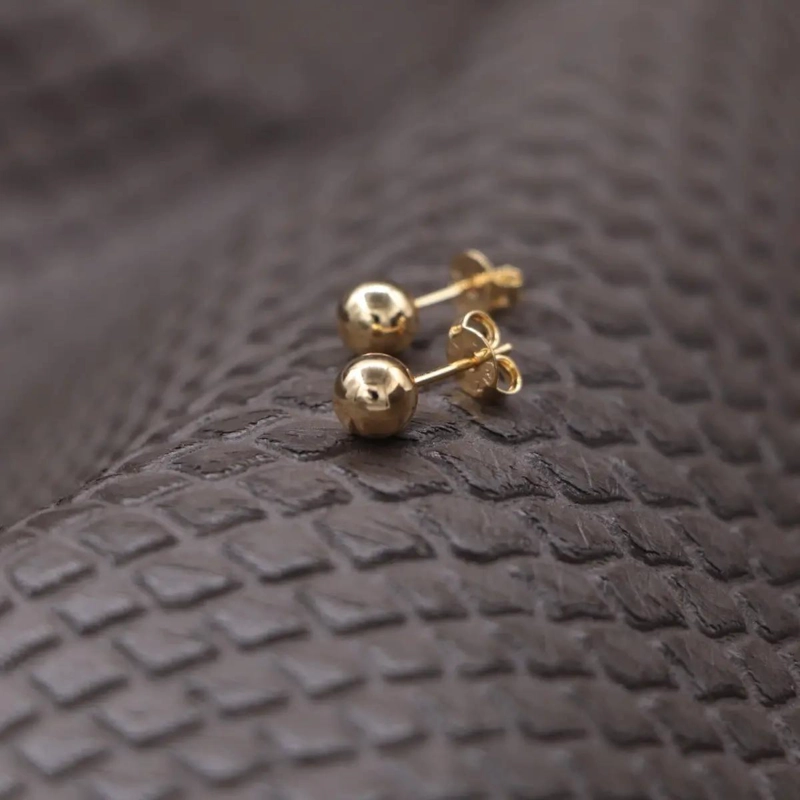 ARETE TOPO BALIN 6MM EN ORO LAMINADO 18K CON CRISTALES - 3
