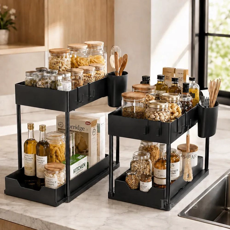 ORGANIZADOR MULTIFUNCIONAL DE 2 NIVELES PARA BAÑO Y COCINA - 4