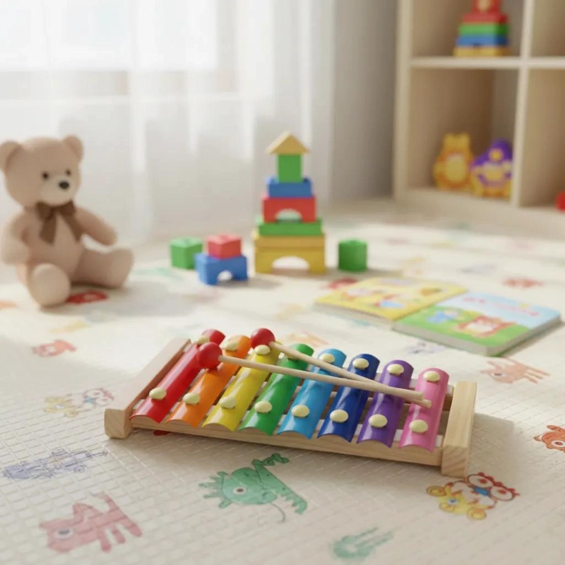 XILOFONO INFANTIL DE MADERA CON 8 TECLAS PARA NIÑOS - 1