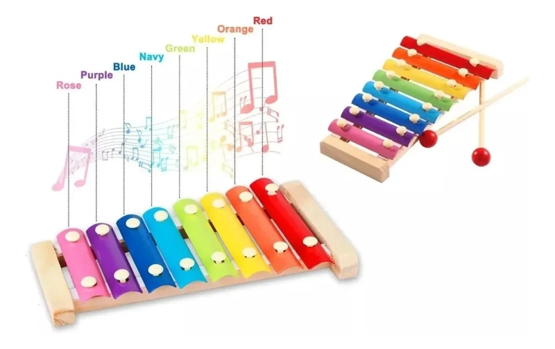 XILOFONO INFANTIL DE MADERA CON 8 TECLAS PARA NIÑOS - 2