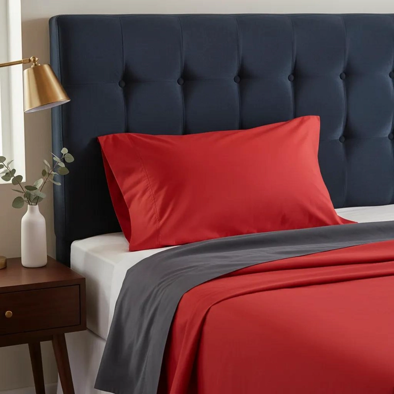 SET DE SABANAS UNICOLOR PARA CAMA 1 PLAZA Y MEDIA - 2